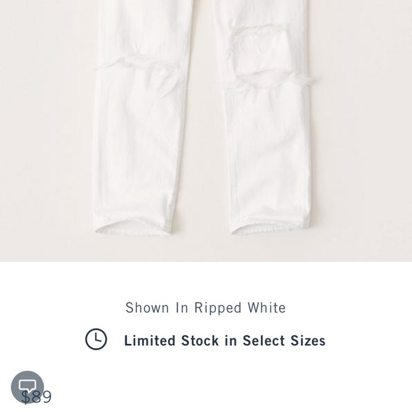 a&f RIPPED BOYFRIEND JEANS - Picture 2 of 4